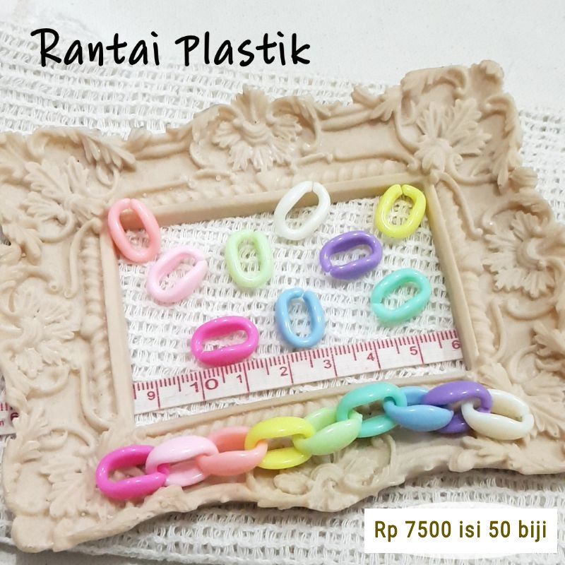 50 ~ 60 biji Rantai Kerang Mote Manik Monte Rantai Plastik Bahan Strap Masker