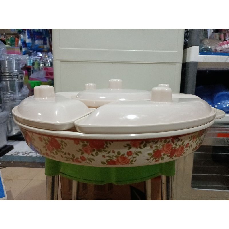 Onyx Prasmanan Melamin 45 cm besar /Prasmanan Set Melamine Onyx  | Party Set 17" Motif