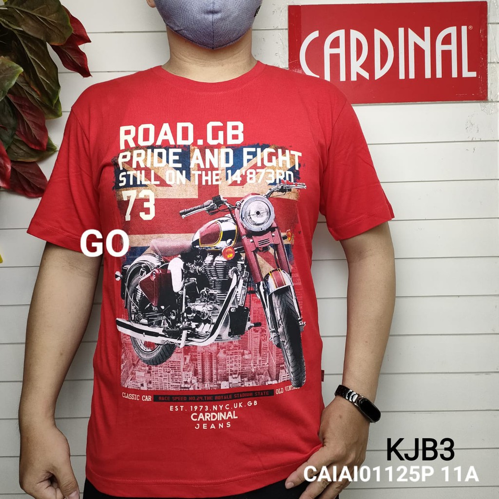 gos gof KJB CARDINAL JEANS KAOS T-Shirt Pakaian Pria Atasan Kaos Oblong Casual Santai Original