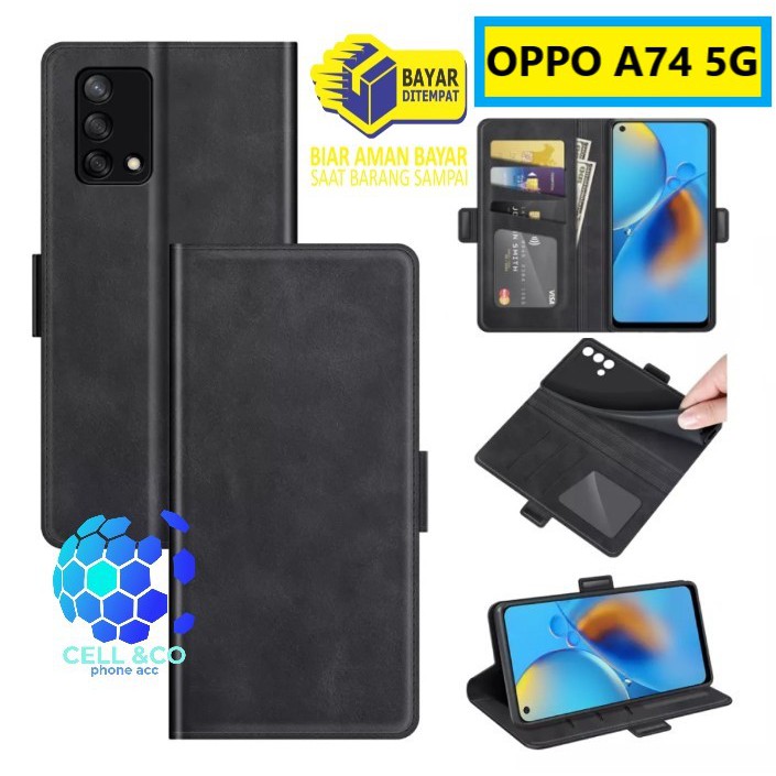 Flip cover OPPO A74 5G NEW Flip case buka tutup kesing hp casing flip case leather wallet