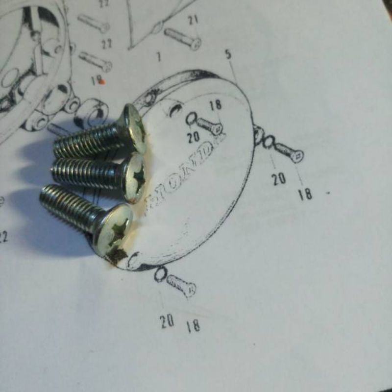 baut tutup magnet honda s90 astra 90z cb 125 twin cembung