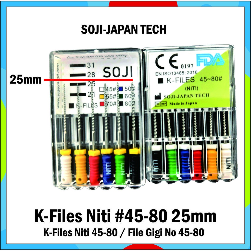 

Dental Jarum Endo K FILE K-Files NITI UKURAN #45-80 - 25 mm