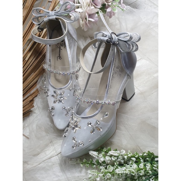 sepatu wedding laresha diamont 9cm