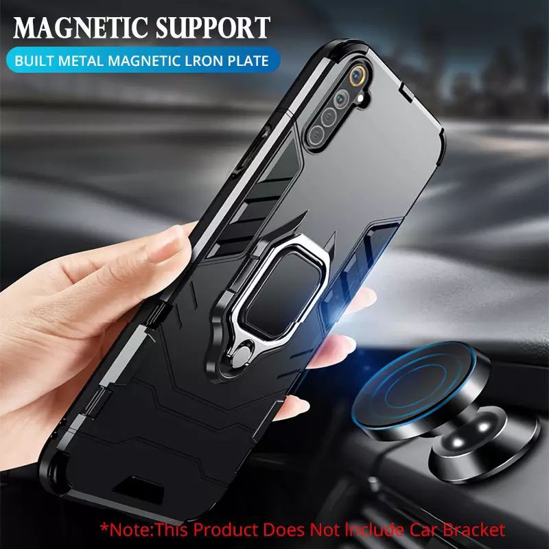 Hard Case Robot Ring Holder Magnetic Realme 6 Pro - Hardcase Armor Realmi 6pro Casing Transformer