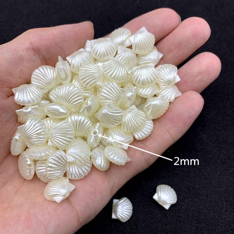 50Pcs/Pack 12mm Akrilik Mutiara Warna Shell Bentuk Manik-manik