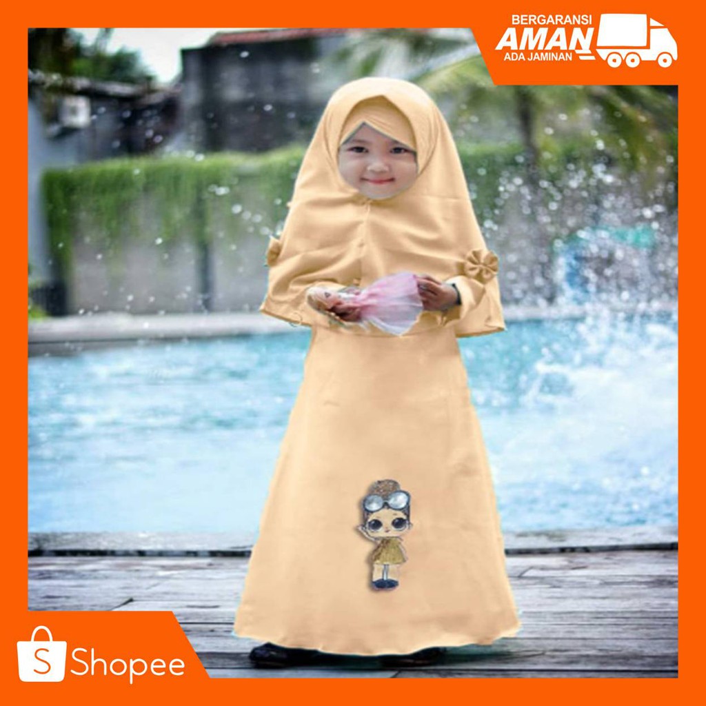 Gamis Anak Cewek Pakaian Muslimah Perempuan Lucu Polos Untuk Usia Umur  3 4 5 Tahun Baju Muslim Gami