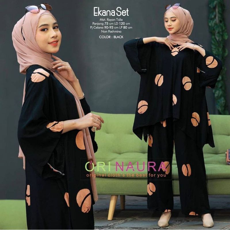 ONE SET 2 in 1 EKANA (ATASAN  + CELANA ) / PIYAMA RAYON / PJAMAS TIE DYE / SETELAN WANITA KEKINIAN