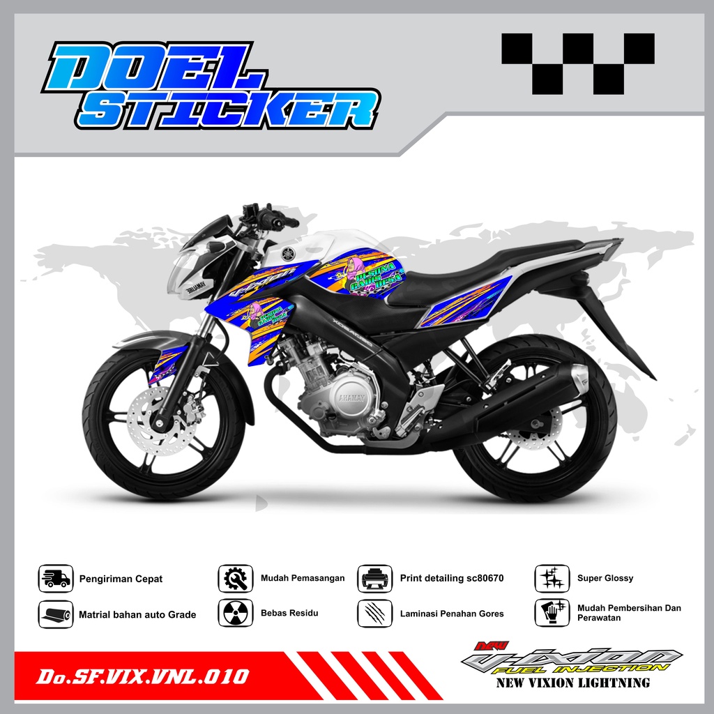 STICKER STRIPING VIXION NVL - STICKER STRIPING LIST VARIASI HOLOGRAM , CROME VIXION NVL 2013-2014 DOEL 010