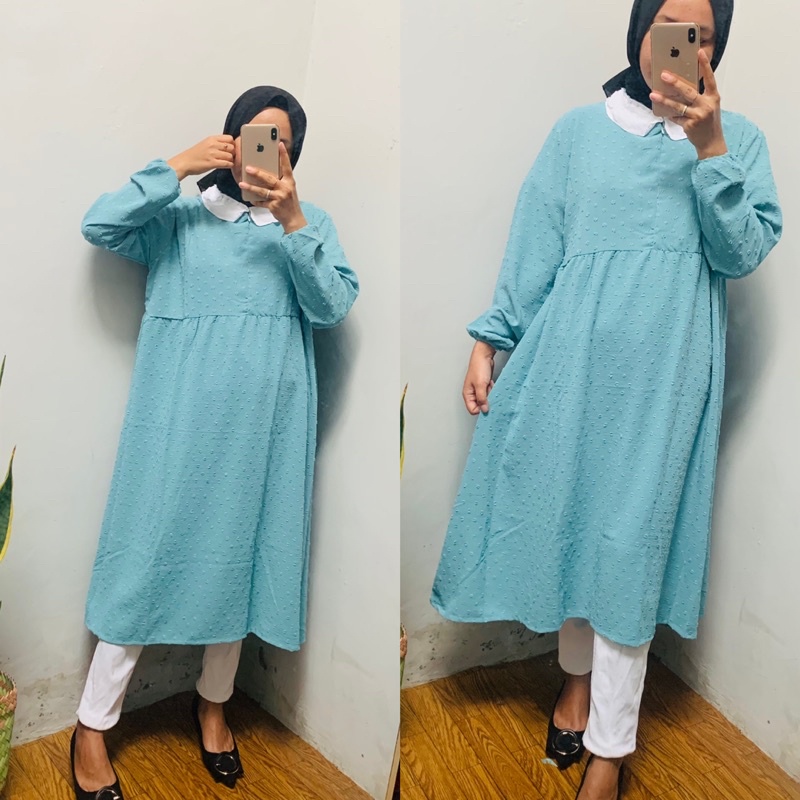 ZAMORA TUNIK CRINCLE URAGIRI / LONG TUNIK / TUNIK WANITA TERBARU