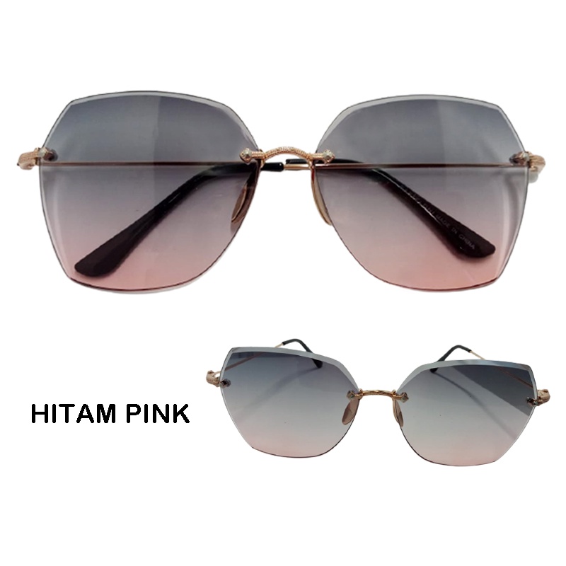 Lady kacamata hitam baru/Kacamata hitam tanpa bingkai/Kacamata hitam/sunglasses/uv400 kacamata fashion wanita pria kacamata gaya korea style kacamata outdoor fashion seleb