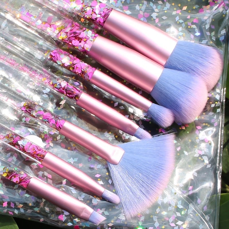 Kuas 7in1 makeup brush set glitter/ MAKEUP / kuas makeup / brush makeup