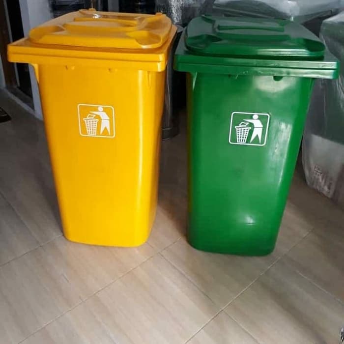 Agathasale - Tong Sampah Fiberglass Sulo Atau Roda Besar Ukuran 240L - Kuning