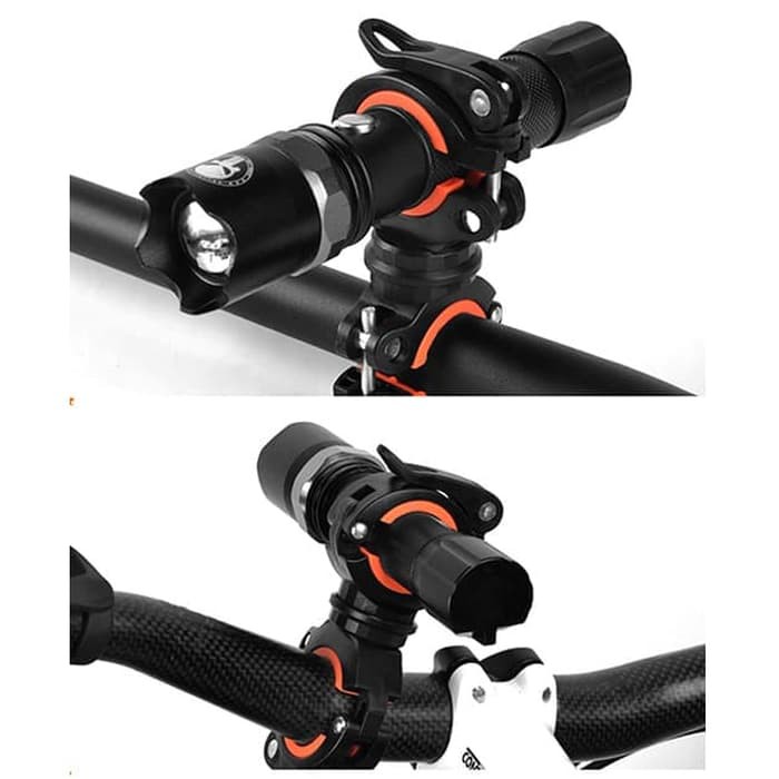 Cycle Zone Clamp Penjepit Senter Stang Sepeda 360 Derajat Black Orange