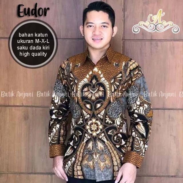 Eudor ORI Anjani Batik solo kemeja batik lengan panjang katun full furing seragam batik kerja kantor