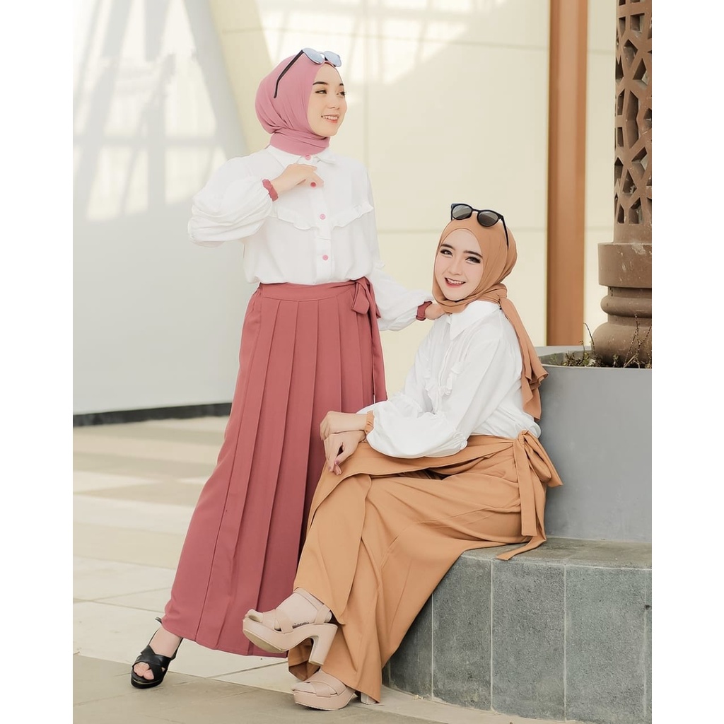 SET ROK CELANA KULOT NIKITA ANNUR AMBER KOREA STYLE KEMEJA TIFANI TWILL SET KERJA HITAM PUTIH TERBARU MIX WARNA PASTEL LUCU TREND TERKINI baju kerja wanita