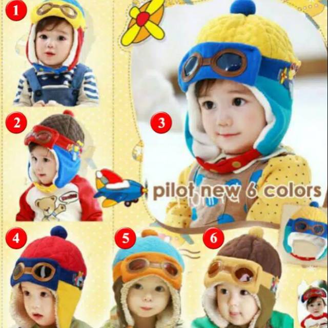 Topi kupluk bayi laki-laki/perempuan/ topi pilot import