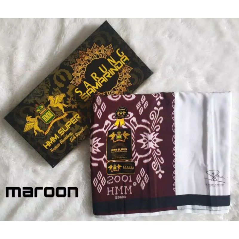 SARUNG HMM SAMARINDA POLOS PUTIH