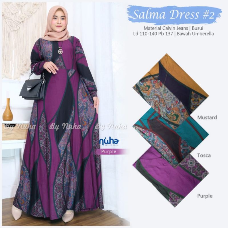 21.6 Salma dress 2/ gamis Calvin jeans by Nuha