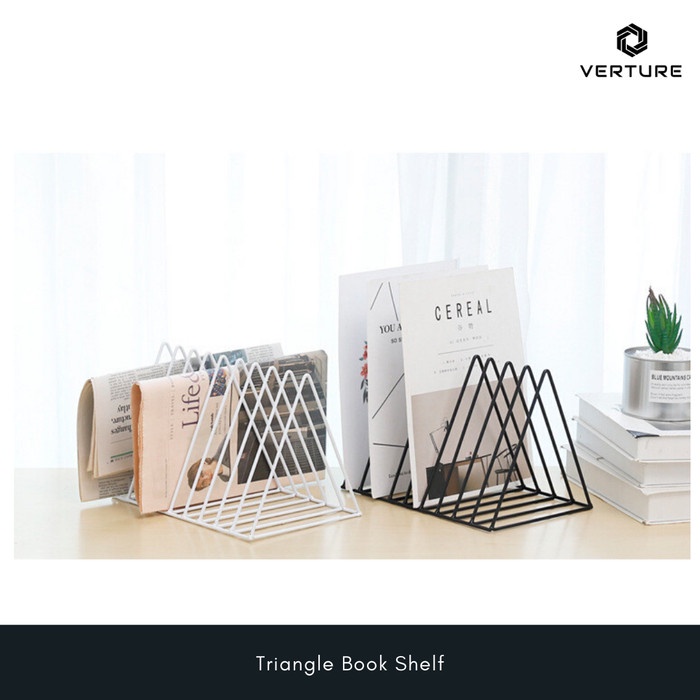 

READY Sekat / Pembatas Buku Minimalis - Triangle Book Shelf - Putih TERBARU