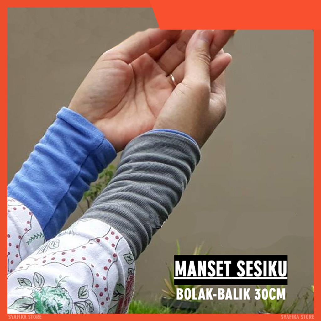 Manset Tangan Bolak Balik 2in1 Ukuran Sesiku Panjang 30cm Polos