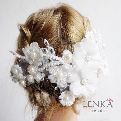 [SIAP KIRIM] HAIRPIECE PUTIH AKSESORIS RAMBUT PENGANTIN WEDDING PESTA HRB005