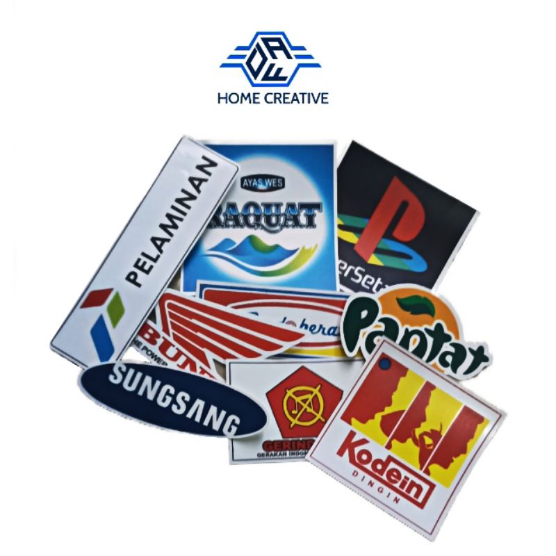 stiker merk plesetan logo brand sticker unik