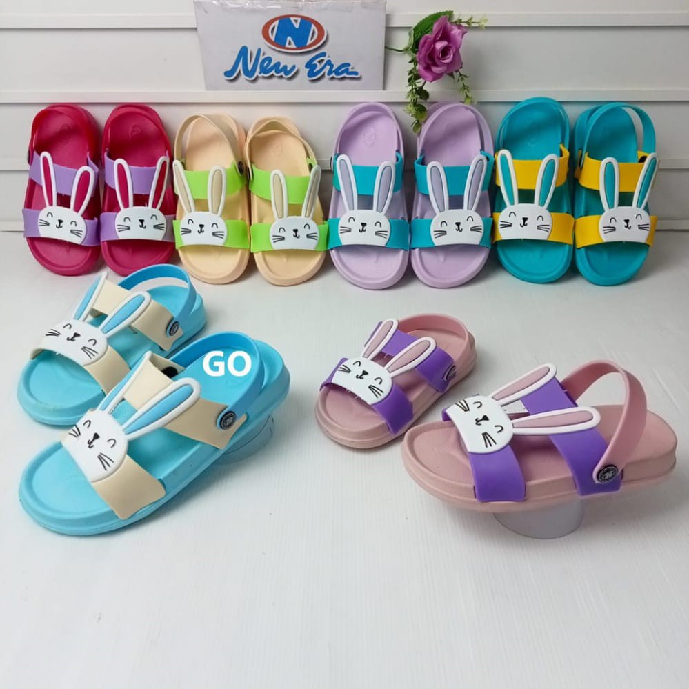 gof NEW ERA TK E 43002 Sandal Selop Kelinci Anak Perempuan Sendal Karet Anak Anti Slip Original