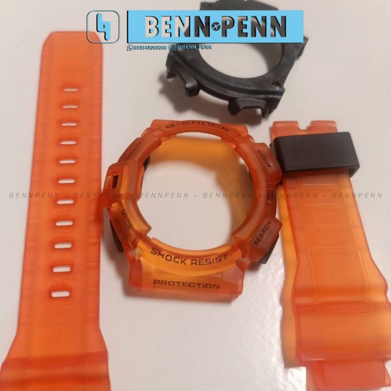BEZEL STRAP JAM TANGAN CASIO G SHOCK G 9300 black orange