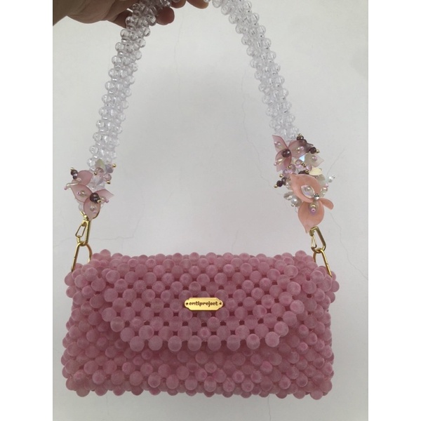 HAURA PEARLBAG ( tas mutiara / tas manik / tas mote / tas bludru / tas handmade )