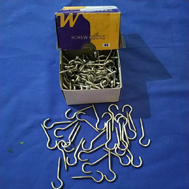 Skrup Gantung hak Buka no 4/ Screw Hooks isi 5 pcs