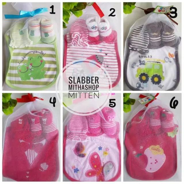 Carter Set Mitten Booties n Bibs