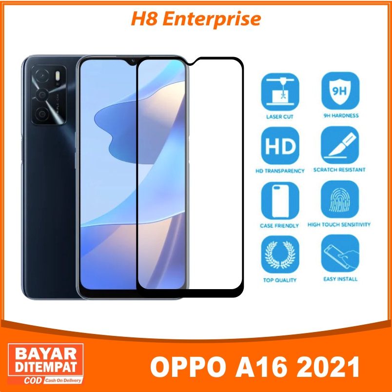 Tempered Glass Full for OPPO A16S Tempered Glass 9D Full Layar