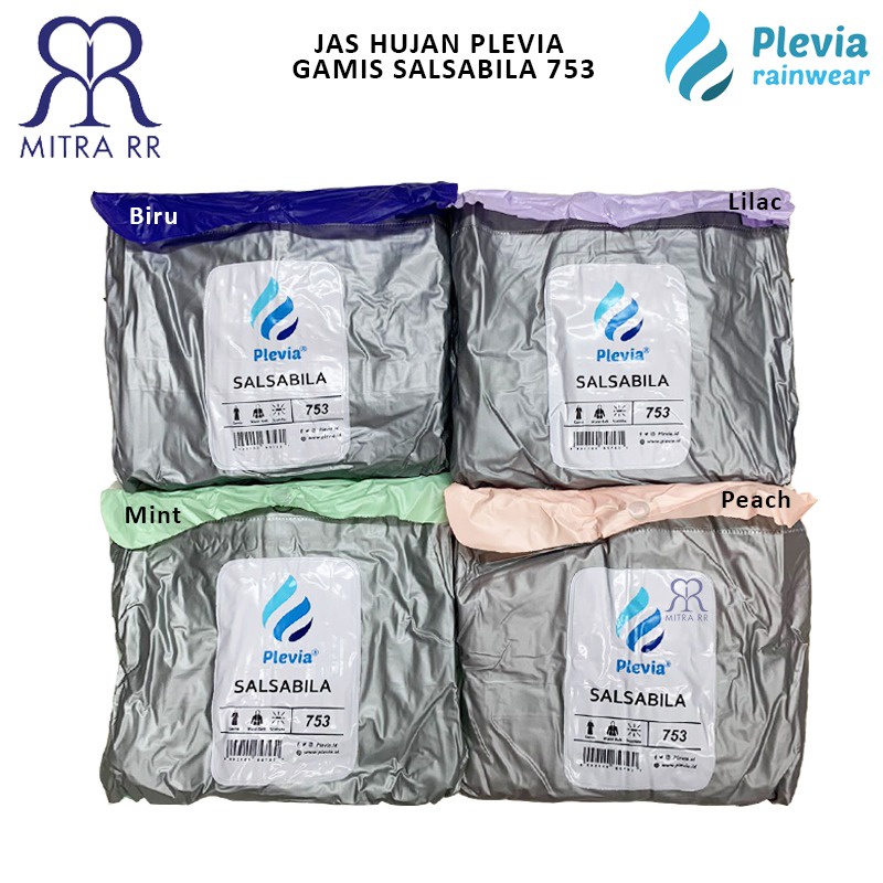 Jas Hujan Rok Gamis Jumbo Wanita/ Jas Hujan Muslimah/ Raincoat Hijabers Poncho Terusan Plevia Salsabila 753/ Jas Hujan Pastel