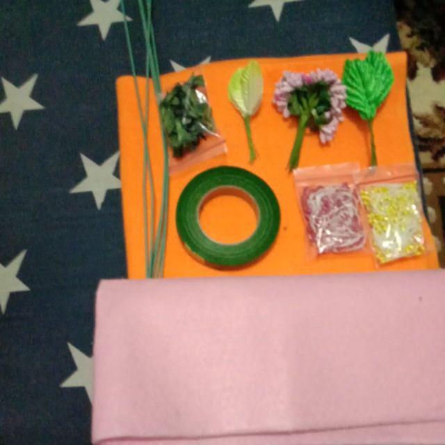 [bayar Di Tempat] Aplikasi Daun Hijau Muda Gradasi Putih / Daun Beludru / Daun Kecil / Daun Sintetis