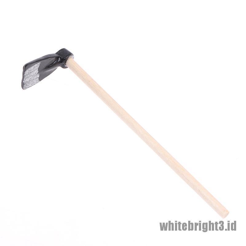 (white3) Miniatur Hoe / Cangkul Tanaman Skala 1: 12 Untuk Dekorasi Rumah Boneka