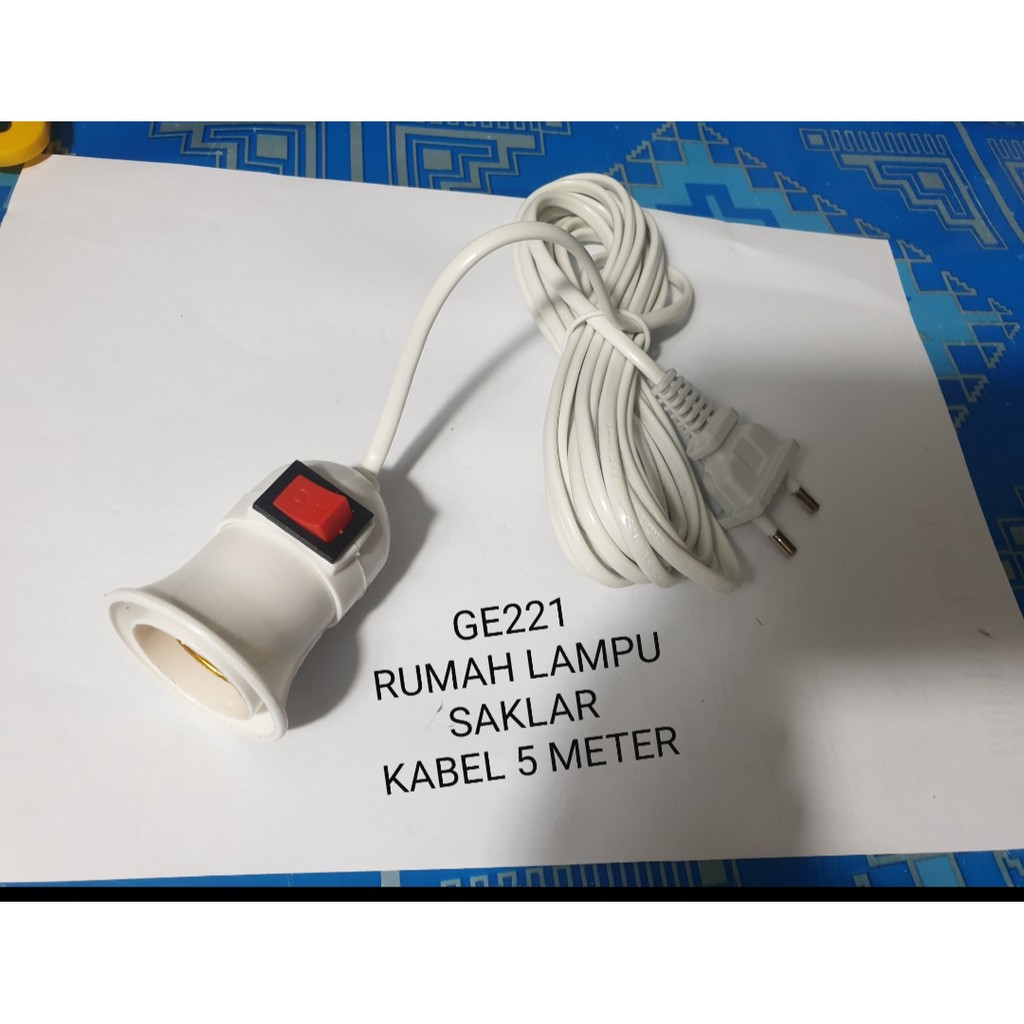 G221 Sivitech rumah lampu saklar 5 meter colok colokan lamp bohlam FITING e27 fitting kepiting buld bohlam led tes Colokan stop kontak listrik setrum bulb lamp tidur belajar sleep tidur original Kabel 5 meter Ada saklar nya on off Satuan sudah dites sebel