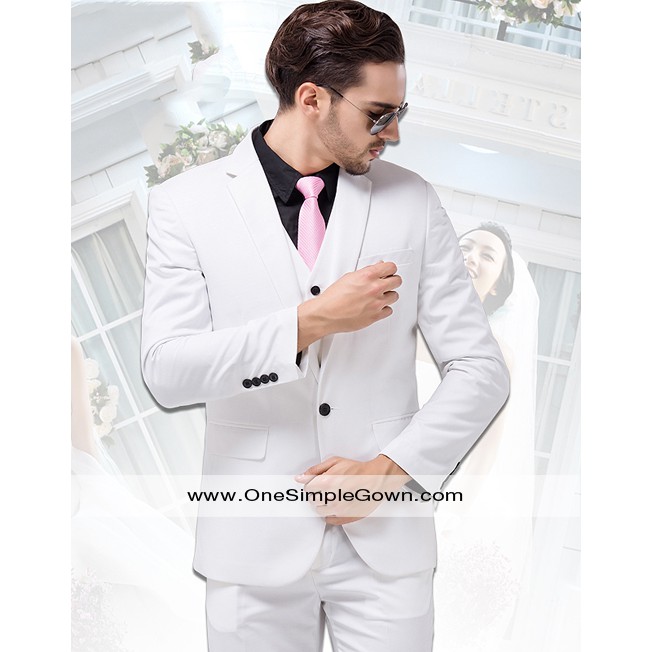 SETELAN JAS FULL WHITE SLIMFIT 2IN1 INCLUDE CELANA BAHAN HIGH TWITS ISTIMEWA LEBIH HEMAT