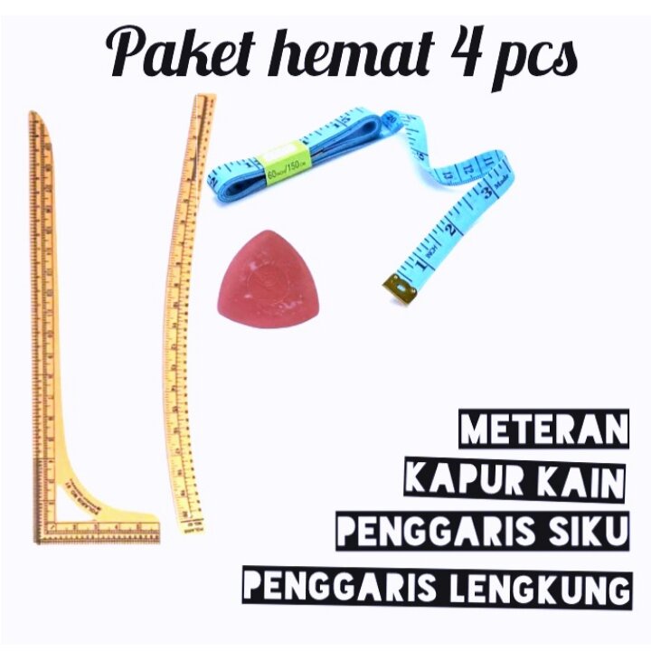 Jual Paket Penggaris Pola Isi 4 Jenis Penggaris Siku Besar Penggaris Lengkung Besar Meteran