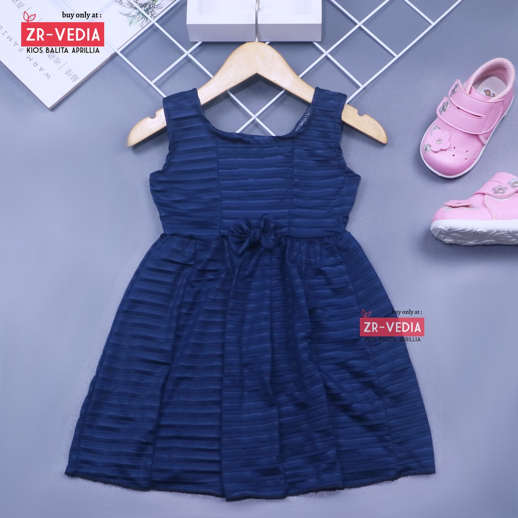 Dress Riani uk 1-2 Tahun / Baju Tanktop Pakaian Plisket Gaun Import Dres Yukensi Anak Perempuan