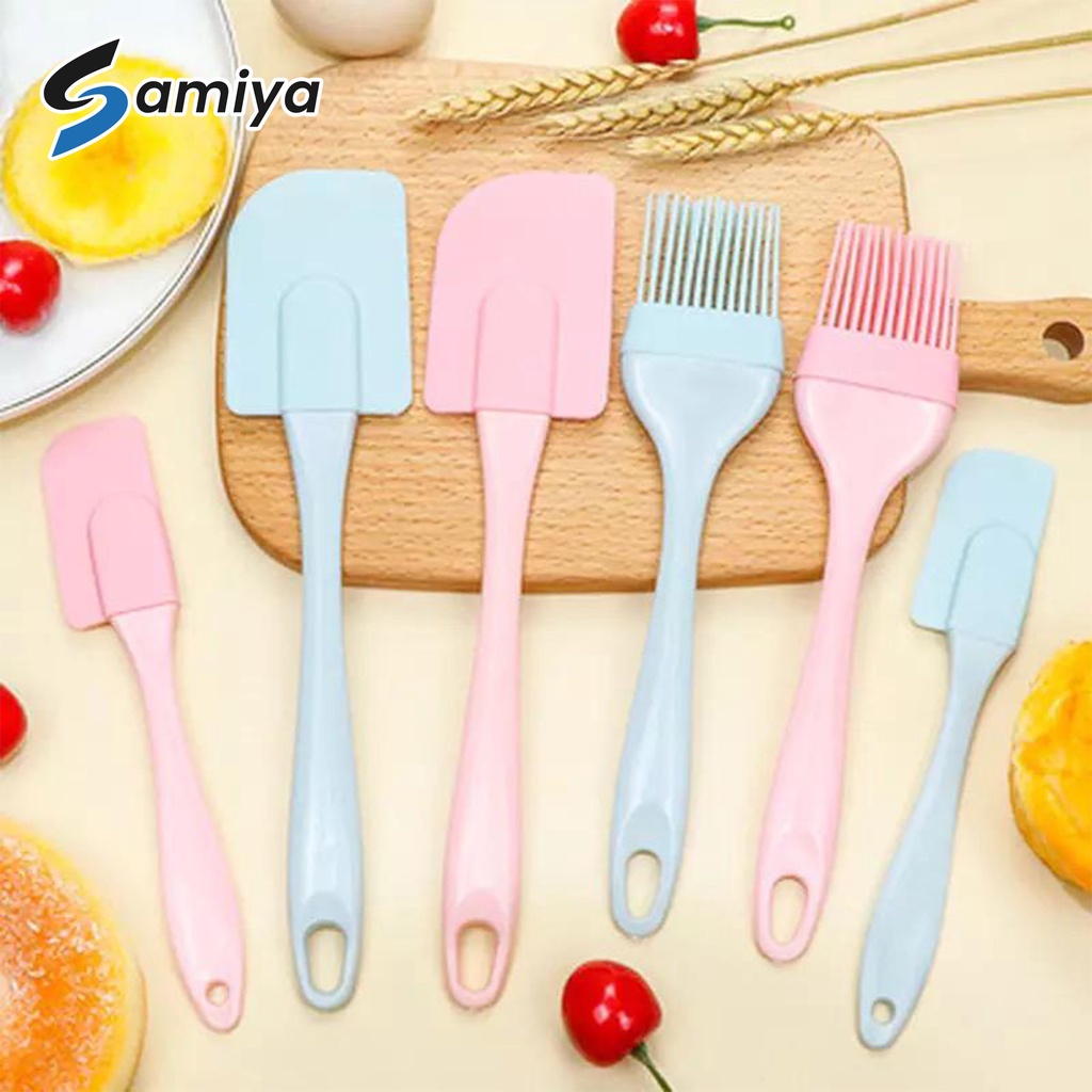 3pcs Spatula Scraper Brush Silicone Cooking Baking Tools Set  / Paket 3in1 Peralatan Memasak Set