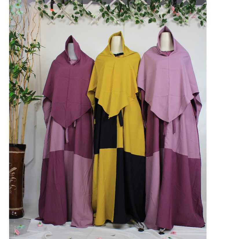 GAMIS set syari itycrepe original NISFI Busana Muslim Syari remaja terbaru modis hijaber ootd polos