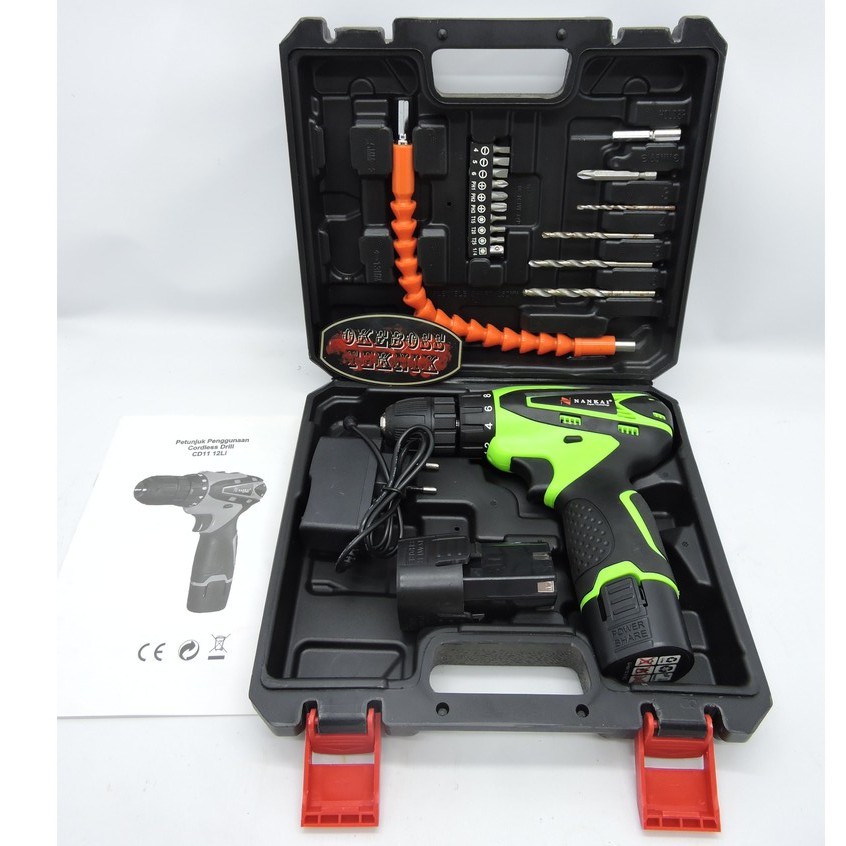 Mesin bor charger nankai 12v cordless