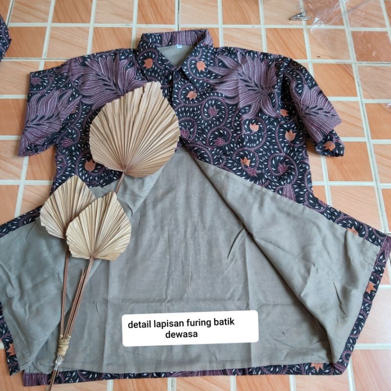 Couple Batik Ayah Anak Katun Halus Premium Lilac