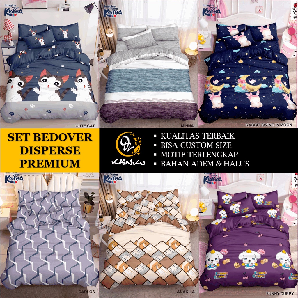 BEDCOVER SET SEPREI SPREI HOMEMADE KATUN MICRO PREMIUM DAN EMBOSED POLOS UKURAN DOUBLE 160 180