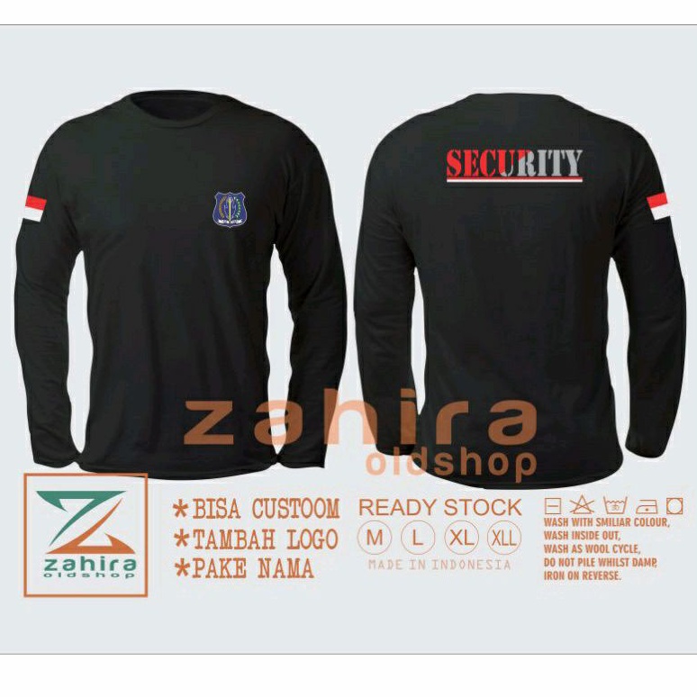 Kaos Security Baju Security Atasan Security Lengan Panjang Logo Security Kaos Satpam