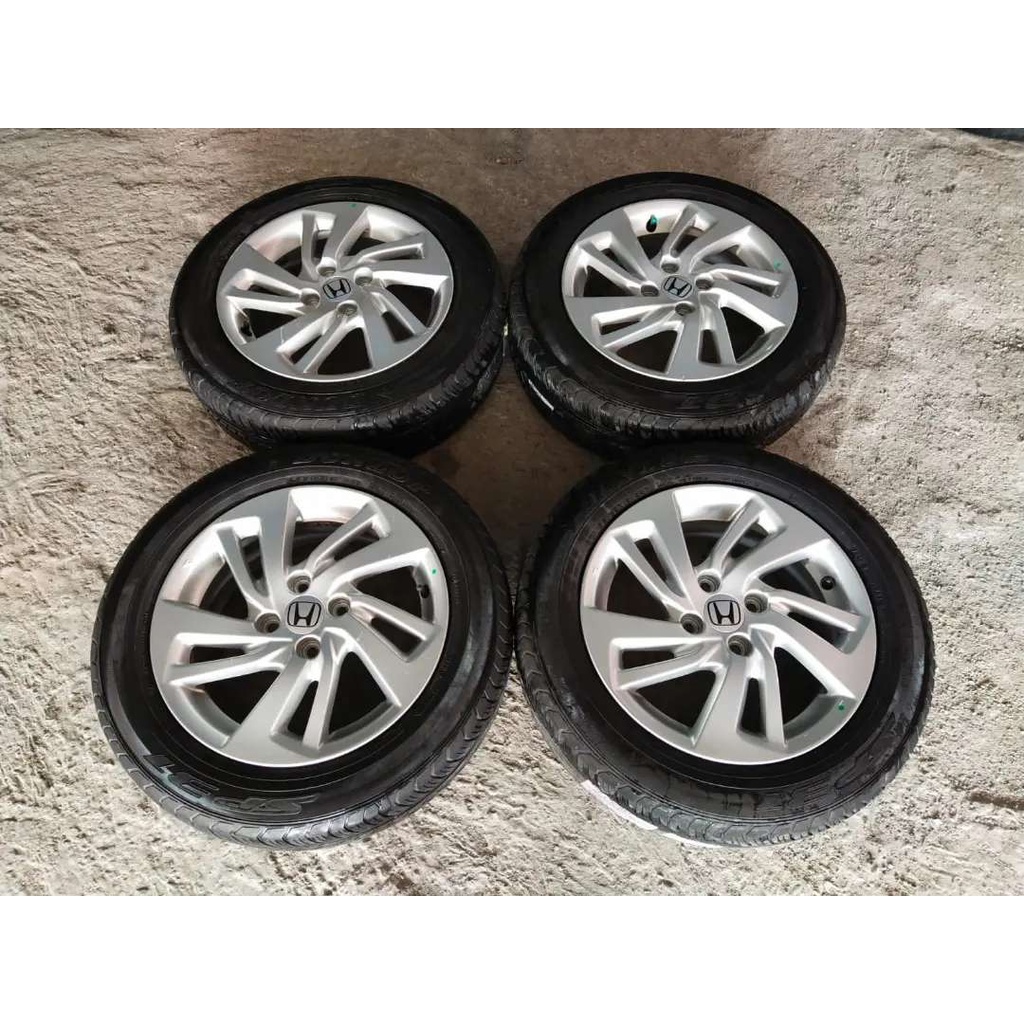 Velg Mobil Racing Bekas Oem Jazz S Ring 15 pcd 4x100 + Ban Dunlop 175 65 R15