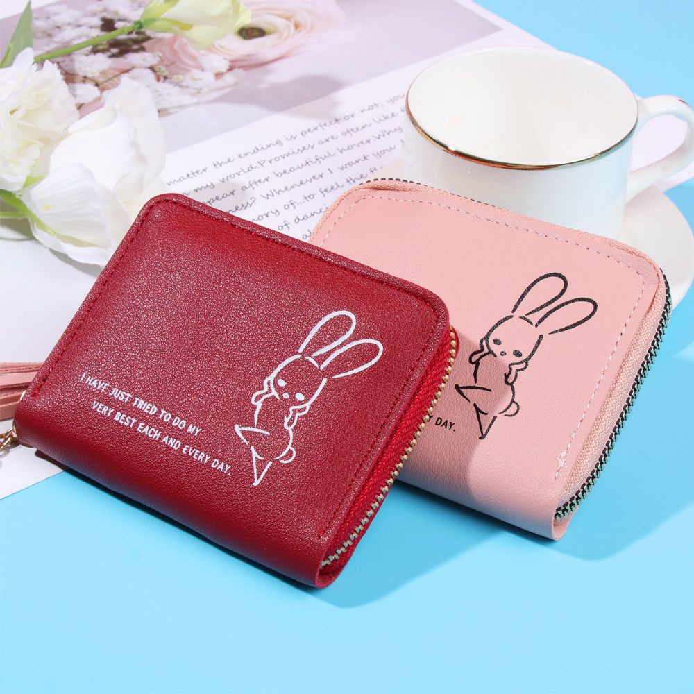 ( GS ) DOMPET WANITA / DOMPET MINI KOIN RESTLETING MOTIF CUTE RABBIT KELINCI LUCU