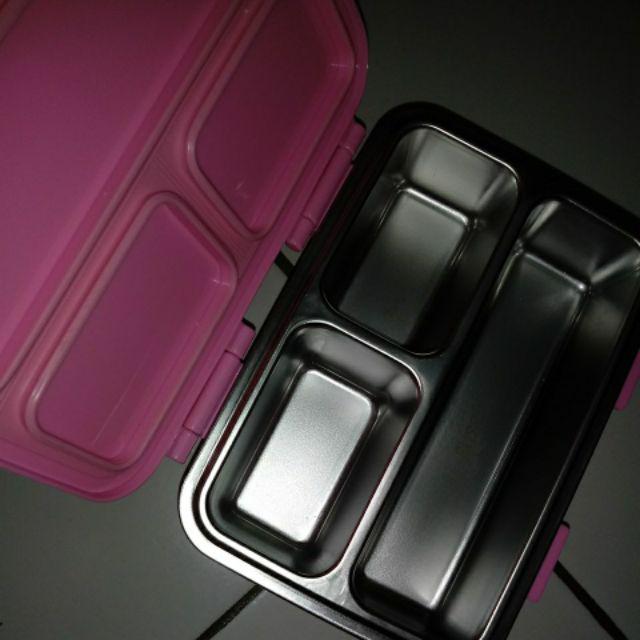 Kotak Makan Lunch Box Yooyee Mini Stainless Steel 3 Sekat 627