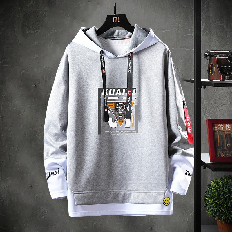 Hoodie Long Mans bahan Fleece Dramasi 240