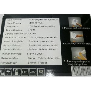 Unik LAMPU LED PJU SOLAR TENAGA SURYA 15 20 WATT MITSUYAMA MS 15WLJ   PJU DENGAN REMOTE Murah